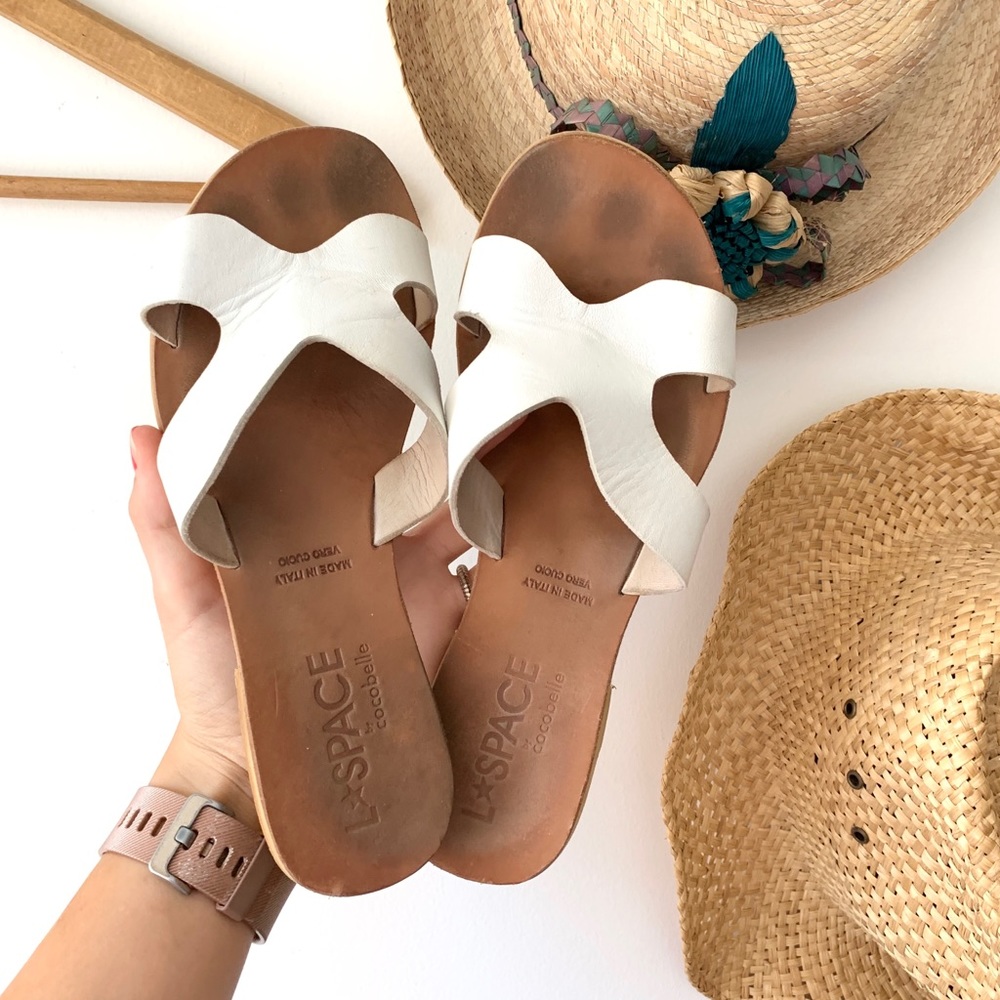 L*Space by Cocobelle White Los Slide Sandals 8.5